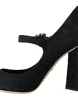 Elegant Black Crystal Brocade Pumps