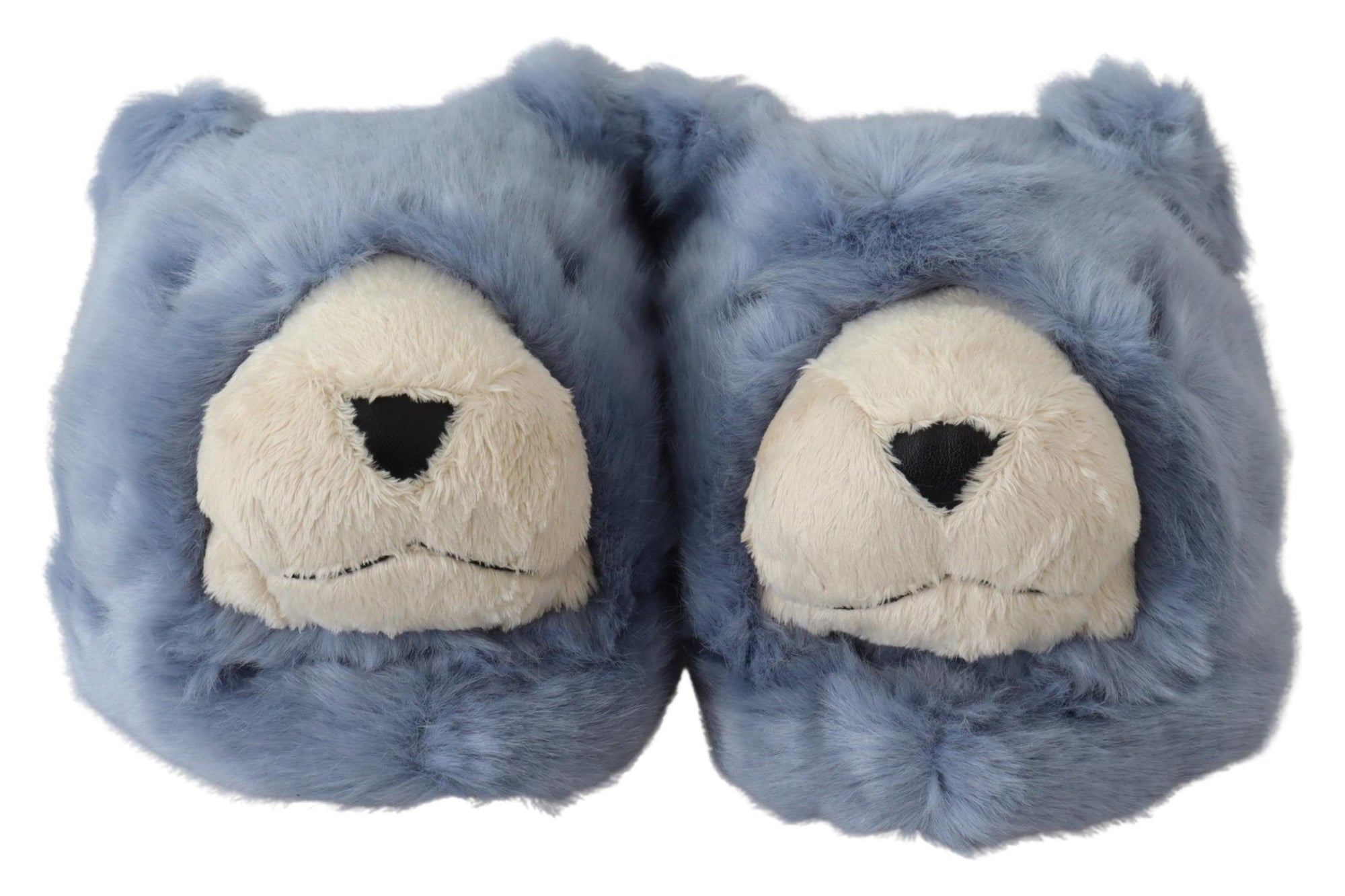 Chic Teddy Bear Blue Loafers Shoes