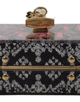 Gray Resin Dolce Box Clutch with Gold Details