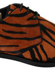 Tiger Pattern Dress Shoes with Pony Hair