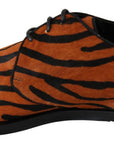 Tiger Pattern Dress Shoes with Pony Hair