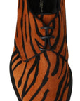 Tiger Pattern Dress Shoes with Pony Hair