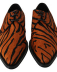 Tiger Pattern Dress Shoes with Pony Hair