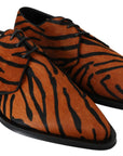 Tiger Pattern Dress Shoes with Pony Hair