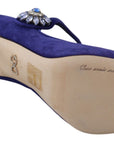 Elegant Purple Suede Mary Janes Pumps