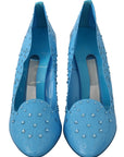 Crystal Embellished Blue Cinderella Pumps