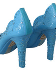 Crystal Embellished Blue Cinderella Pumps