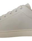 Elegant White Leather Low Top Sneakers