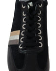Elegant Black Leather Sport Sneakers