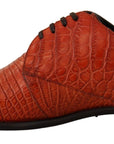 Exotic Orange Croc Leather Laceup Dress Shoes
