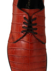 Exquisite Exotic Croc Leather Lace-Up Dress Shoes