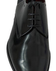 Elegant Black Leather Derby Shoes