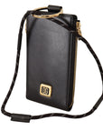 Elegant Black Leather Strapped Wallet