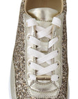 Antique Gold Glitter Leather Sneakers
