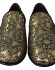 Gold Bordeaux Loafers Slides Dress Shoes