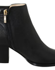 Elegant Black Leather Heeled Boots