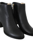 Elegant Black Leather Heeled Boots