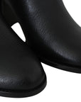 Elegant Black Leather Heeled Boots