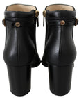 Elegant Black Leather Heeled Boots