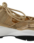Golden Glamour Mesh Leather Sneakers