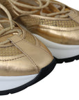 Golden Glamour Mesh Leather Sneakers