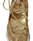 Golden Glamour Mesh Leather Sneakers