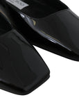 Elegant Black Patent Flats with Crystal Accent