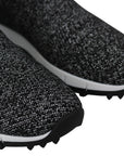 Elegant Knitted Lurex Sneakers in Black and Silver