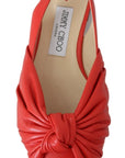 Chic Red Pointed Toe Leather Flats