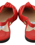 Chic Red Pointed Toe Leather Flats