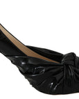 Elegant Black Leather Pointed Toe Pumps