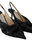 Elegant Black Leather Pointed Toe Pumps