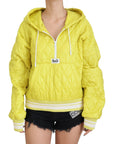 Elegant Yellow Hooded Jacket