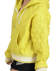 Elegant Yellow Hooded Jacket