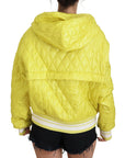 Elegant Yellow Hooded Jacket