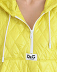 Elegant Yellow Hooded Jacket