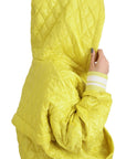 Elegant Yellow Hooded Jacket