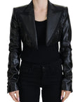 Elegant Cropped Black Designer Jacket