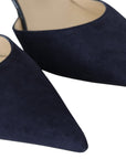 Elegant Navy Suede Pointed Toe Pumps