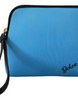 Elegant Blue Polyamide Pouch Bag