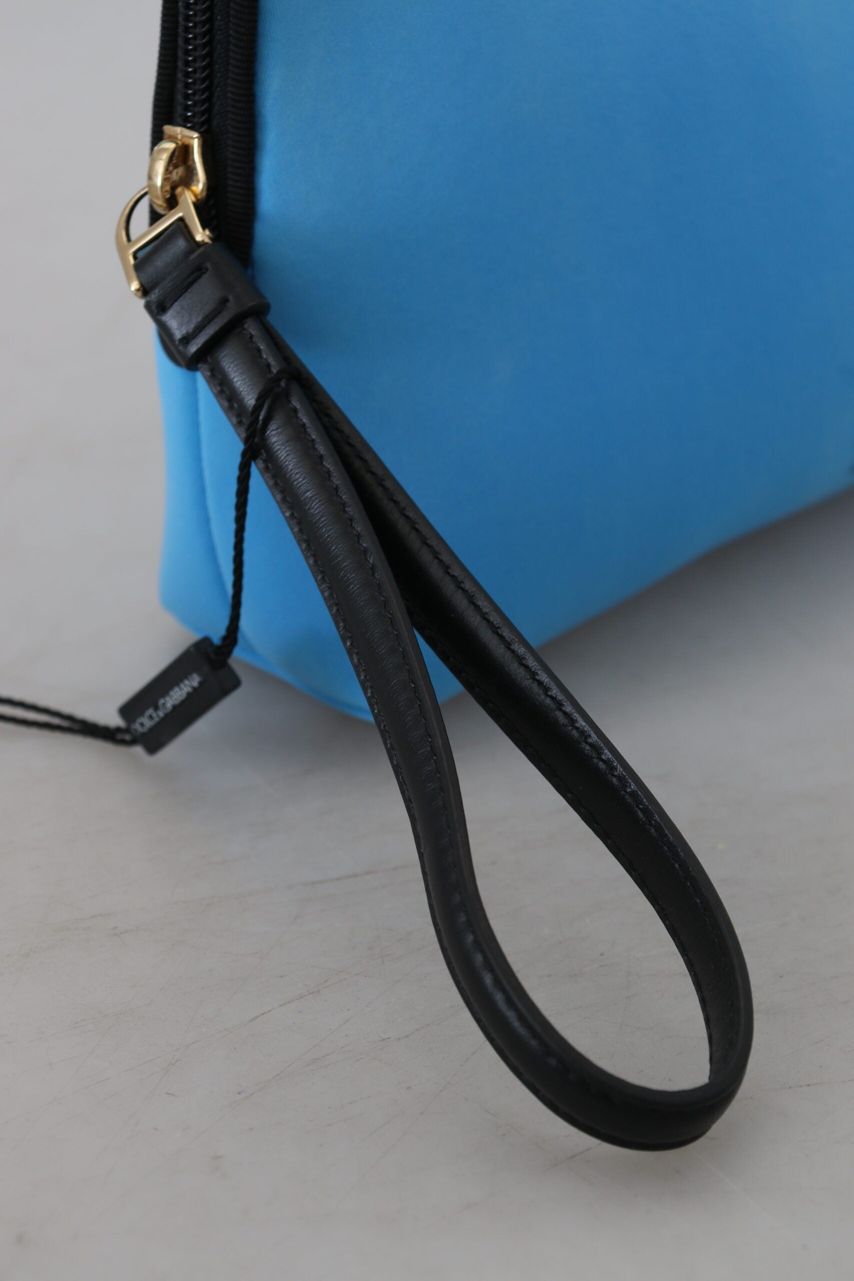 Elegant Blue Polyamide Pouch Bag
