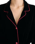 Elegant Black Silk-Blend Jacket with Waist Belt