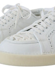 Elegant White Low Top Oxford Sneakers