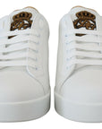 Regal Gold-Accent Leather Sneakers