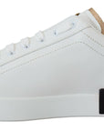 Regal Gold-Accent Leather Sneakers