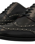 Elegant Studded Black Derby Shoes