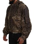 Elegant Leopard Print Hooded Jacket