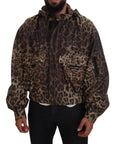 Elegant Leopard Print Hooded Jacket