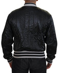 Sleek Black Bomber Jacket