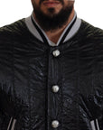 Sleek Black Bomber Jacket